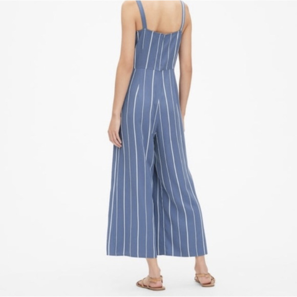 Gap Cami Jumpsuit Blue Stripe - Picture 2 of 11